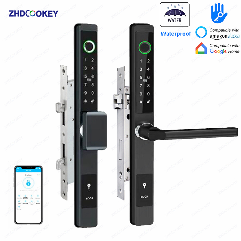 Glass Door Hinge - Биометрический цифровой дверной замок ZHDCOOKEY, водонепроницаемый,