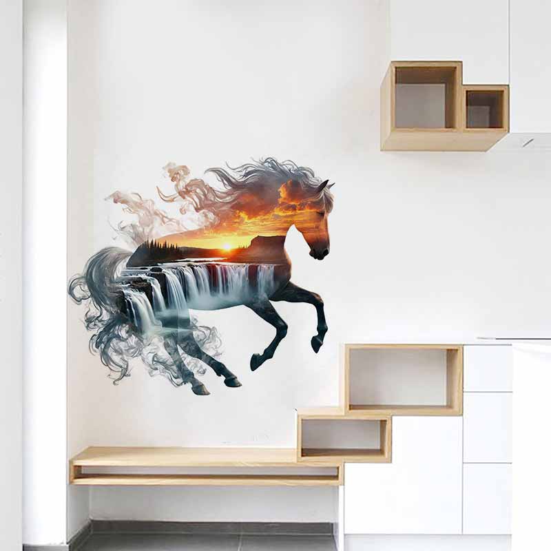 Pvc Panel Background - Наклейки с изображением величественных лошадей и