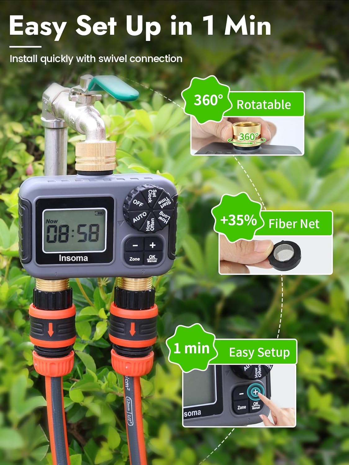 Умная Система полива бессонниц – обзор и цена Timer Dual Outlet