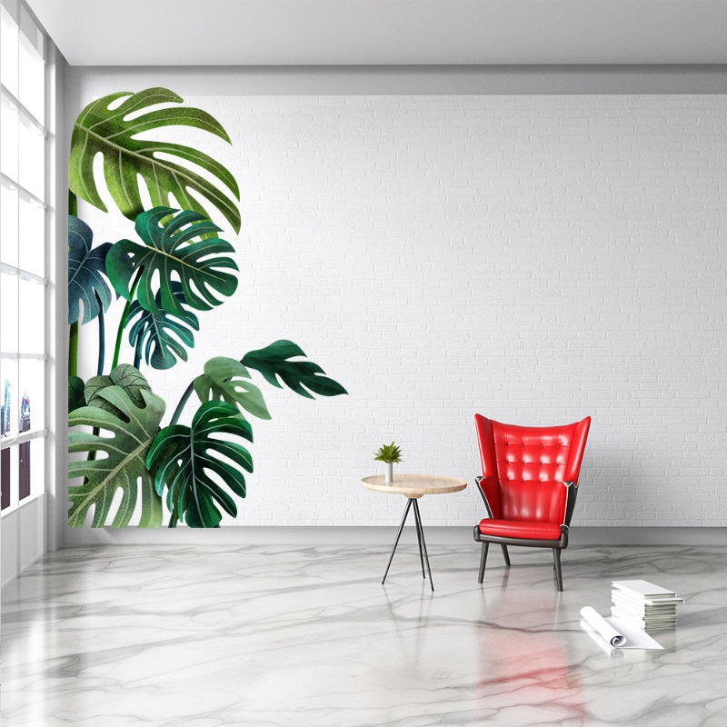 Большие скандинавские зеленые  – обзор и цена Pvc Panel Background